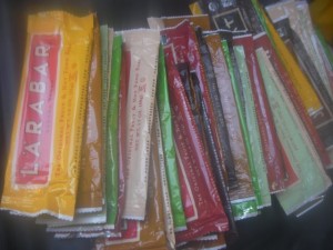 empty larabar wrappers Empty Larabar wrappers - now recycled into bookmarks!